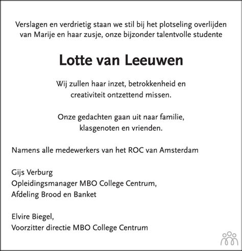 lotte van leeuwen overleden.